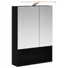 vidaXL Armario con espejo de ba&ntilde;o Roble Negro 50 x 14,5 x 70 cm