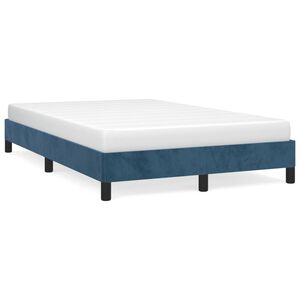 vidaXL Estructura de cama sin colch&oacute;n terciopelo azul oscuro 120x190cm