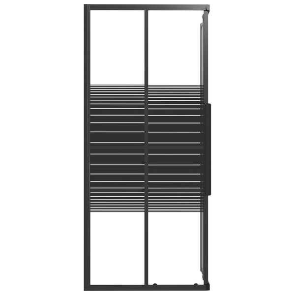 vidaXL Cabina de ducha a rayas ESG negra 90x70x180 cm