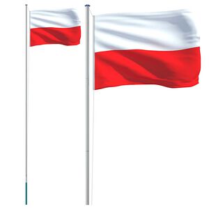 vidaXL M&aacute;stil y bandera de Polonia aluminio 6,08 m
