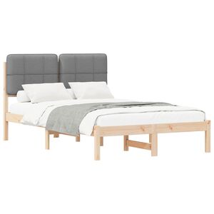 vidaXL Estructura de Cama con Cabecera Tapizada Gris Claro