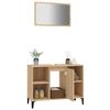 vidaXL Set de muebles de ba&ntilde;o 2 pzas madera contrachapada roble Sonoma