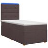 vidaXL Cama box spring con colch&oacute;n Marr&oacute;n Oscuro 90 x 200 cm Tela