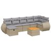 vidaXL Juego de sof&aacute;s jard&iacute;n con cojines beige mezcla 8 pzas rat&aacute;n PE