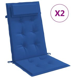 vidaXL Cojines de silla respaldo alto 2 uds tela Oxford azul klein