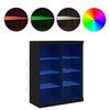 vidaXL Aparador LED Roble Negro 41 x 37 x 100 cm Madera de ingenier&iacute;a