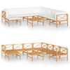vidaXL Set de muebles de jard&iacute;n 9 pzas madera de teca y cojines crema