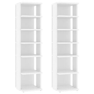 vidaXL Muebles zapateros 2 uds contrachapada blanco 27,5x27x102 cm