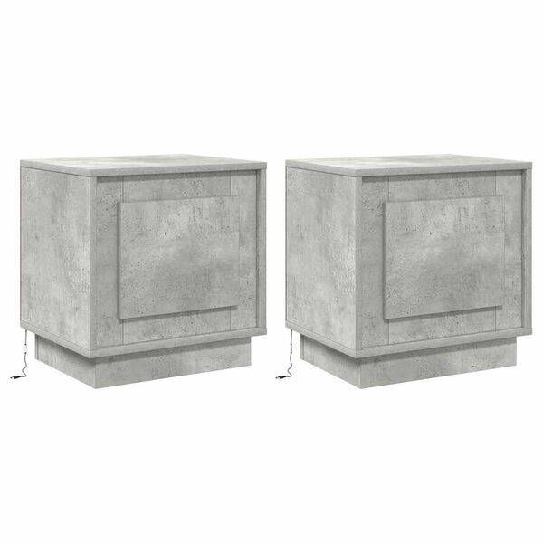 vidaXL Armario de Noche 2 pcs Gris Concreto 44 x 34,5 x 45 cm