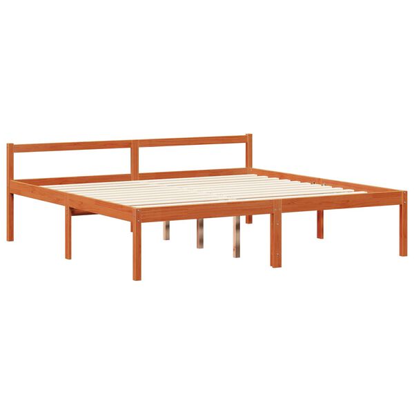 vidaXL Estructura de cama 2 pcs Marr&oacute;n cera Madera de Pino Macizo