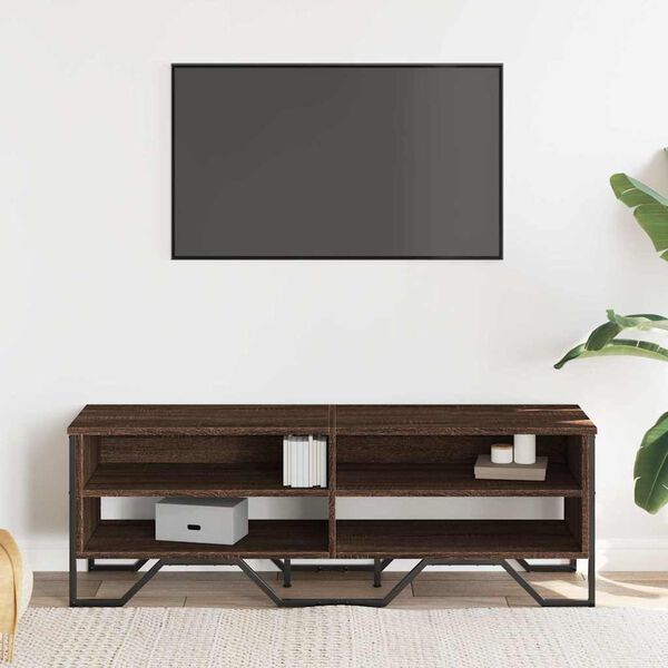 vidaXL Mueble de TV madera de ingeniería marrón roble 122x34x41 cm