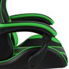vidaXL Silla gaming de cuero sint&eacute;tico negro y verde