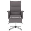 vidaXL Sill&oacute;n reclinable con reposapi&eacute;s cuero sint&eacute;tico gris