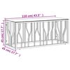 vidaXL Mesa de centro acero inoxidable y vidrio 110x45x45 cm