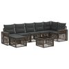 vidaXL Conjunto de sof&aacute;s de jard&iacute;n 8 uds. Gris y Gris Oscuro