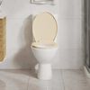 vidaXL Tapa y asiento de v&aacute;ter con cierre suave ovalada beige