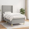 vidaXL Cama box spring con colch&oacute;n tela gris claro 90x200 cm