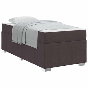 vidaXL Estructura de cama con colch&oacute;n Marr&oacute;n Oscuro 90 x 200 cm tela
