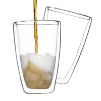 HI Juego de vasos para café macchiato 2 unidades transparente 400 ml