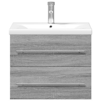 vidaXL Mueble de baño con lavabo integrado gris Sonoma