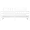 vidaXL Estructura cama de madera maciza blanca super king 180x200 cm