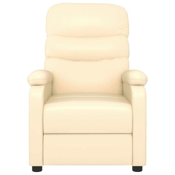 vidaXL Sillón reclinable de cuero sintético crema