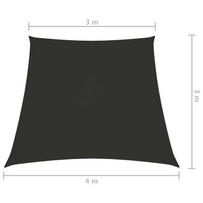 vidaXL Toldo de vela trapezoidal tela oxford gris antracita 3/4x3 m