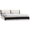 vidaXL Cama sin colch&oacute;n cuero sint&eacute;tico negro y blanco 180x200 cm