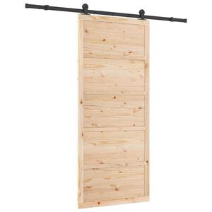 vidaXL Puerta Corredera Natural 80 x 208 cm Madera de pino macizo
