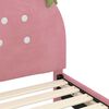 vidaXL Cama para ni&ntilde;os con cabecero Rosa 90 x 190 cm Terciopelo