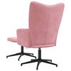 vidaXL Sillón de relax con taburete terciopelo rosa