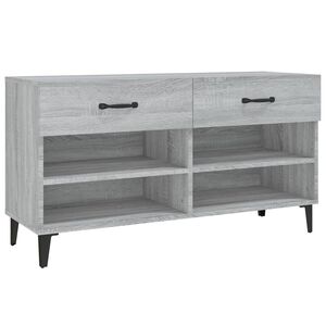 vidaXL Zapatero madera contrachapada gris Sonoma 102x35x55 cm