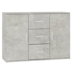 vidaXL Aparador de madera contrachapada gris hormig&oacute;n 91x29,5x65 cm