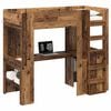 vidaXL Estructura de litera con escritorio Madera vieja 80 x 200 cm