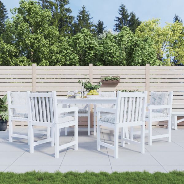 vidaXL Cojines de silla de respaldo bajo 6 uds tela estampado de hojas