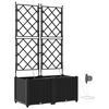 vidaXL Macetero de Jard&iacute;n 2 uds. Negro 80 x 40 x 142 cm PP