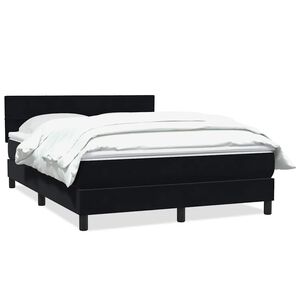 vidaXL Cama box spring con colch&oacute;n terciopelo negro 160x210 cm