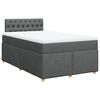 vidaXL Cama box spring con colch&oacute;n tela gris oscuro 120x200 cm