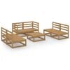 vidaXL Muebles de jard&iacute;n 7 piezas marr&oacute;n miel madera maciza de pino