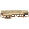 vidaXL Conjunto de sof&aacute;s de exterior 6 uds. Natural y Beige