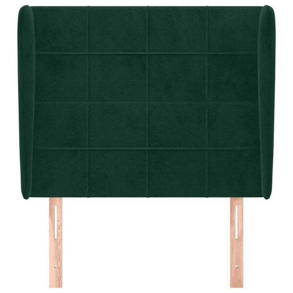 vidaXL Cabecero con orejas de terciopelo verde oscuro 83x23x118/128 cm