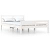 vidaXL Estructura de cama sin colch&oacute;n madera maciza blanco 120x200 cm