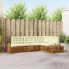 vidaXL Conjunto de sof&aacute;s de exterior con coj&iacute;n 4 Pieza Natural y Crema