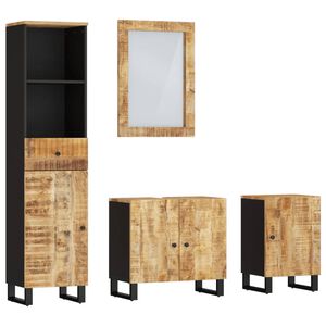vidaXL Conjunto de muebles de ba&ntilde;o 4 piezas madera maciza de mango