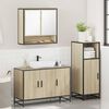 vidaXL Set de muebles de ba&ntilde;o 3 pzas madera contrachapada roble Sonoma
