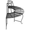 vidaXL Banco de jard&iacute;n semicircular 2 uds de acero negro &Oslash;159