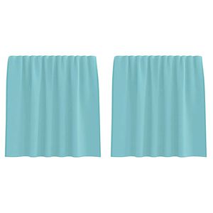 vidaXL Cortinas de gasa con bolsillos para varillas 2 uds. turquesa