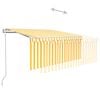 vidaXL Toldo autom&aacute;tico persiana, LED y sensor amarillo/blanco 3x2,5 m