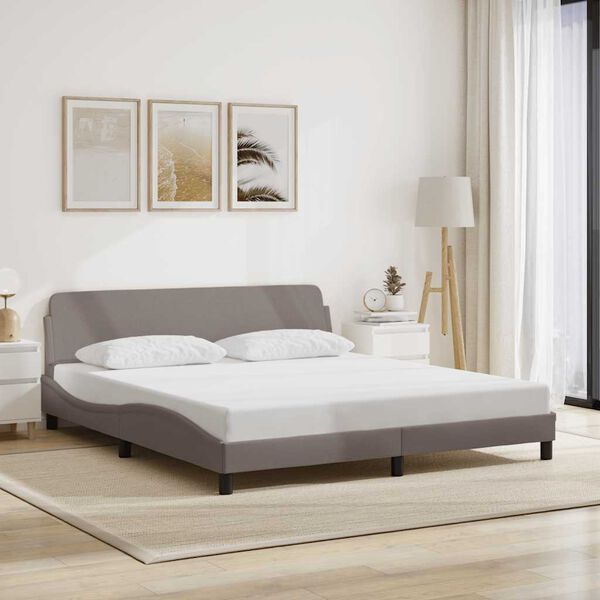 vidaXL Estructura de cama Dover tela gris taupe 180x200 cm