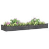 vidaXL Jardinera arriate con forro madera abeto gris 240x60x25 cm